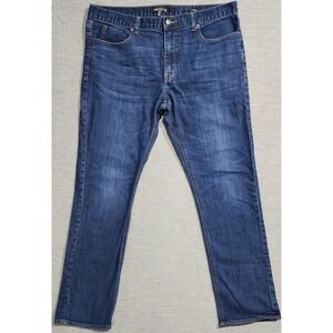 J.Crew Mercantile Flex Straight Leg Jeans Mens 36x32 Dark Wash Blue Denim